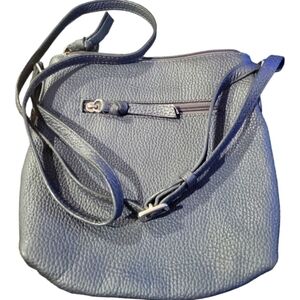 Hadaki Pebbled Leather Susan Crossbody Gray